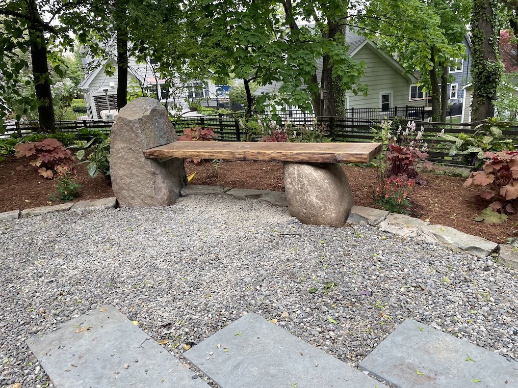 Custom wood bench with repurposed stone and natural wood.jpg
